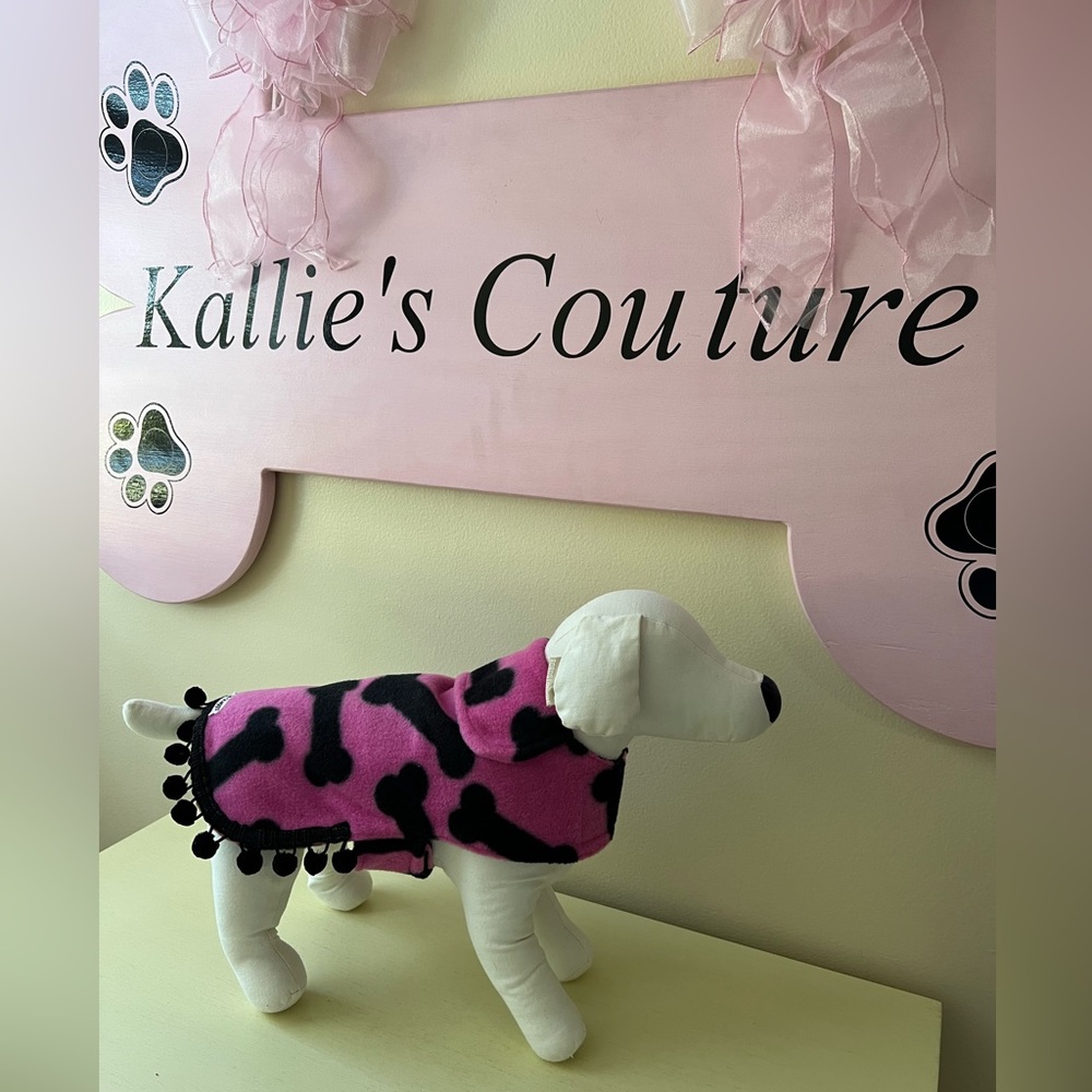 Handmade Designer Fleece Jacket with Collar and Decorative Trim.